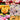 Collage of various tulips in pink, peach, coral and orange. 