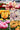 Collage of various tulips in pink, peach, coral and orange. 